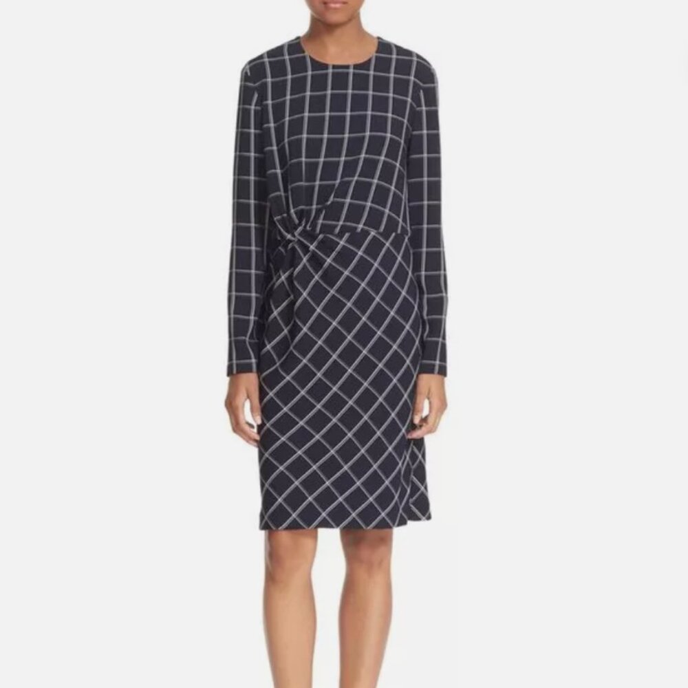 Elizabeth and James Royal Combo Windowpane Knotted Shift Dress